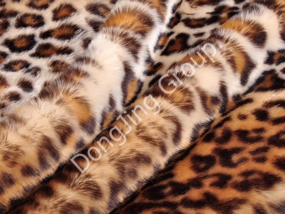 DP1099-Miprint พิมพ์เสือดาวสองสี faux fur fabric