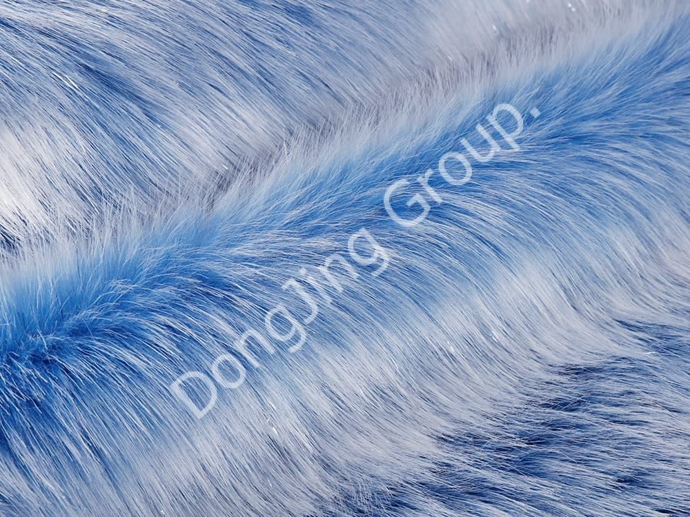 DP0711-ตัวดึงลวดหนีบสีน้ำเงิน สีขาว faux fur fabric