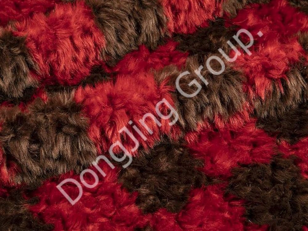 8HW0119-ขนกระต่ายขนสีน้ำตาลแดง faux fur fabric