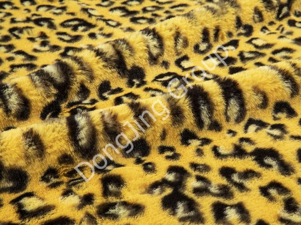 9KT0165-เสือดาวสีกากี faux fur fabric