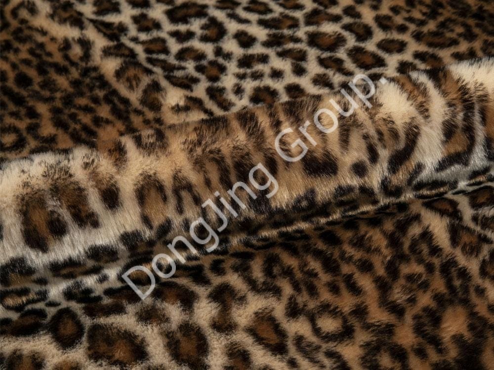 9P2009-ชุดข้าวพิมพ์เสือดาวคู่ faux fur fabric