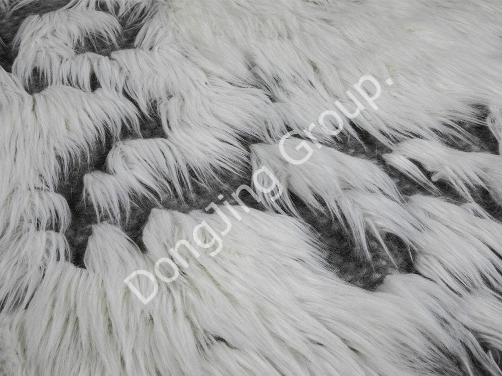 9W0925-สุนัขจิ้งจอกป้องกันผมดัดผมสีเทาไวท์ลิฟท์ faux fur fabric