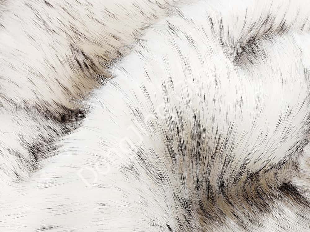 9W1127D-ขนแรคคูนสีขาวพิมพ์ลายทิมมี่สีขาว faux fur fabric