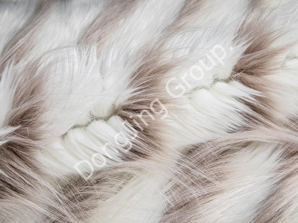 9W1151-ขนสุนัขหมาป่าสามสี jacquard faux fur fabric