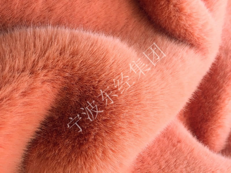 XD0005-ปะการังสีส้มโกลเด้นฟ็อกซ์ faux fur fabric